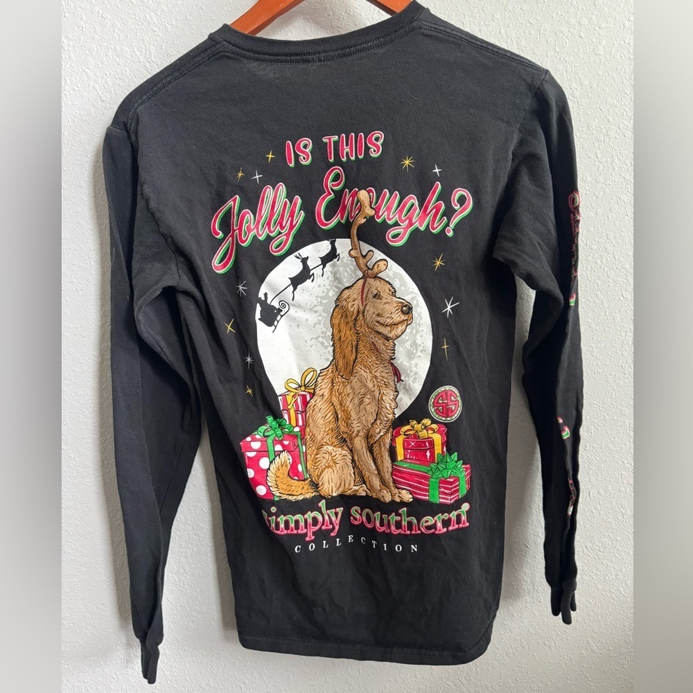 SIMPLY SOUTHERN JOLLY DOG HOLIDAY LONG SLEEVE T-SHIRT - Picture 5 of 5